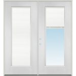 Standard Size and Retro Fit Full Lite Fiberglass Patio Prehung Double Door  Unit