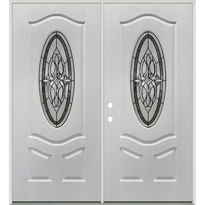 3/4 Oval Fiberglass Prehung Double Door Unit #16