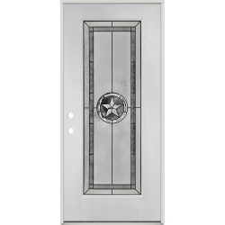 36 Texas Star 1640 Fiberglass Door - Dark Walnut - Left Hand Inswing