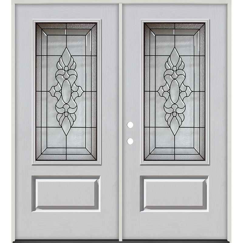 8-Lite Full Lite Fiberglass Prehung Patio Double Door Unit - Door Clearance  Center