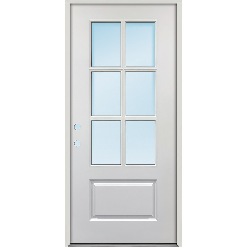 8-Lite Full Lite Fiberglass Prehung Patio Double Door Unit - Door Clearance  Center