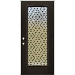 Diamond Granite Full Lite Finished Fiberglass Prehung Door Unit #393 - 32", Prehung Right Hand Inswing
