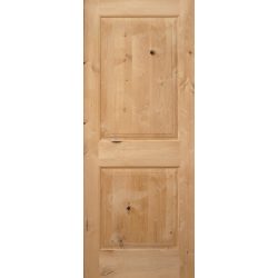Interior 6'8" x 1-3/4" 2-Panel Square Top Knotty Alder Wood Door