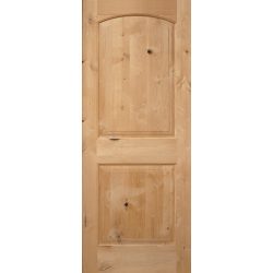 Interior 6'8" x 1-3/4" 2-Panel Arch Top Knotty Alder Wood Door
