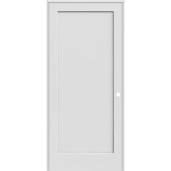 6'8" Tall 1-Panel Shaker Primed Interior Prehung Wood Door Unit