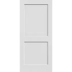 6'8" Tall 2-Panel Shaker Primed Interior Wood Door Slab - 24"