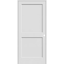 6'8" Tall 2-Panel Shaker Primed Interior Prehung Wood Door Unit