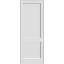 8'0" Tall 2-Panel Shaker Primed Interior Prehung Wood Door Unit