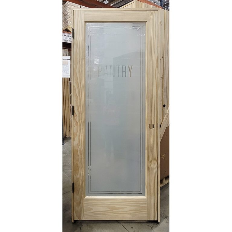 Modern Pantry Glass Pine Interior Wood 32" Prehung Door Unit Door