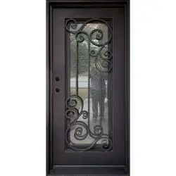 37" x 81" Athenian Iron Prehung Door Unit - Prehung Left Hand Inswing