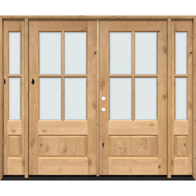 8'0 Tall 3/4 Lite Clear Low-E Fiberglass Prehung Double Door Unit - Door  Clearance Center