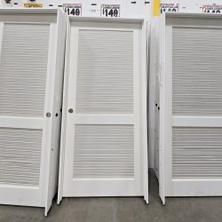 Louver Louver Primed Interior Outswing Prehung Wood Door Unit