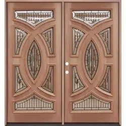 Baseball Mahogany Prehung Double Wood Door Unit #A8025-22 - Prehung Right Hand Inswing