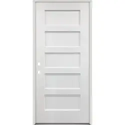 5-Panel Shaker Fiberglass Prehung Door Unit - 32", Prehung Right Hand Inswing