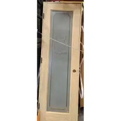 24" x 6'8" Tall Classic Pantry Glass Pine Interior Wood Door - Slab