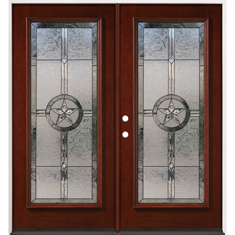 Texas Star Full Lite Mahogany Prehung Double Wood Door Unit 90 Door