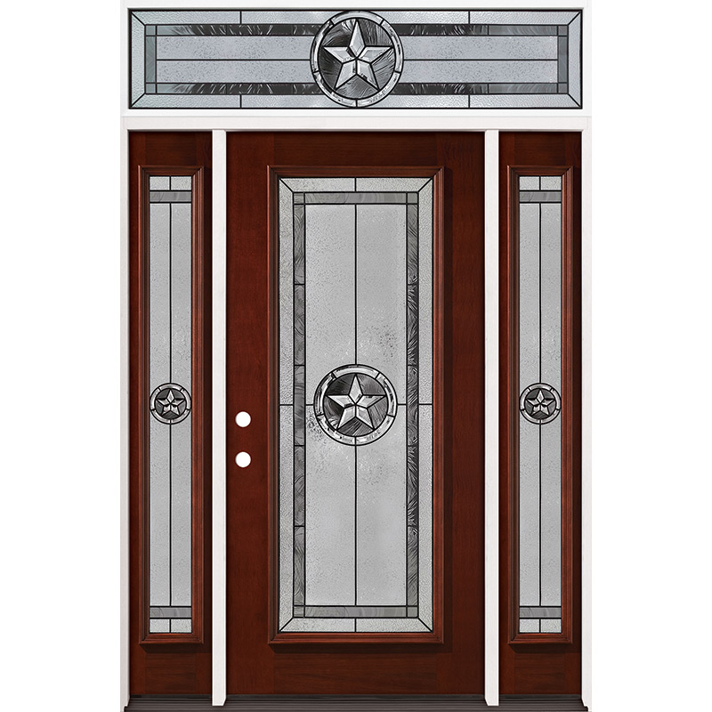 Texas Star Full Lite Mahogany Prehung Wood Door Unit with Transom #90 - Door  Clearance Center