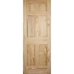 6'8" Tall 6-Panel Pine Interior Wood Door Slab - 36", Prehung Right Hand Inswing