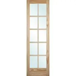 6'8" Tall 10-Lite Pine Interior Wood Door Slab - 24", Slab