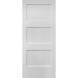 7'0" Tall 3-Panel Primed Barn Door Slab