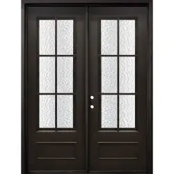 74" x 97" Tiffany Iron Prehung Double Door Unit - Prehung Left Hand Inswing