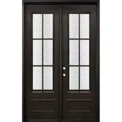 62" x 97" Tiffany Iron Prehung Double Door Unit - Prehung Right Hand Inswing